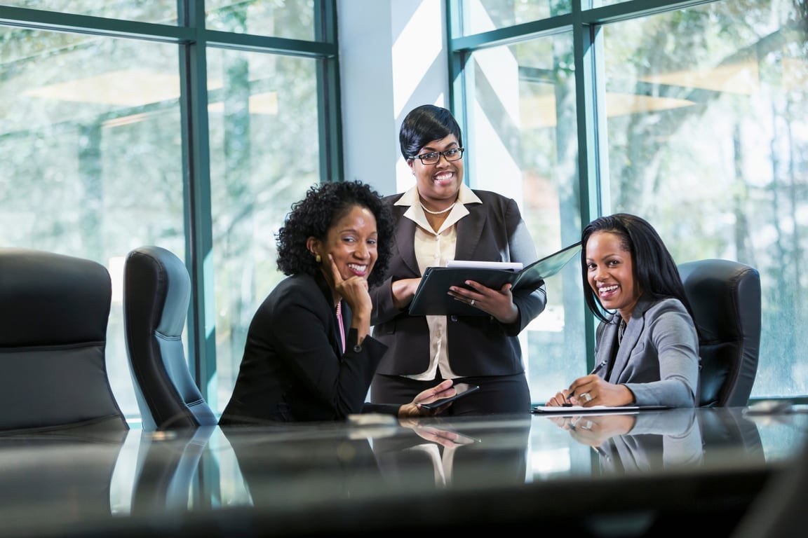 Three Women in a Business Meeting